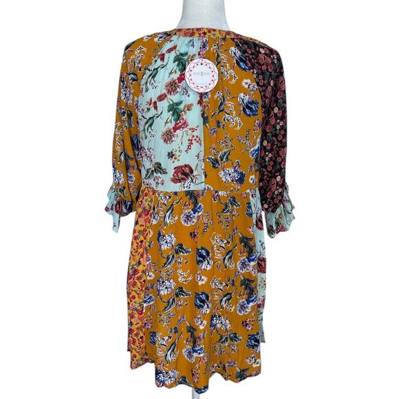 UMGEE Sunshine Honey Mixed Floral Print Babydoll Dress Sizes Medium or Large - Picture 5 of 9